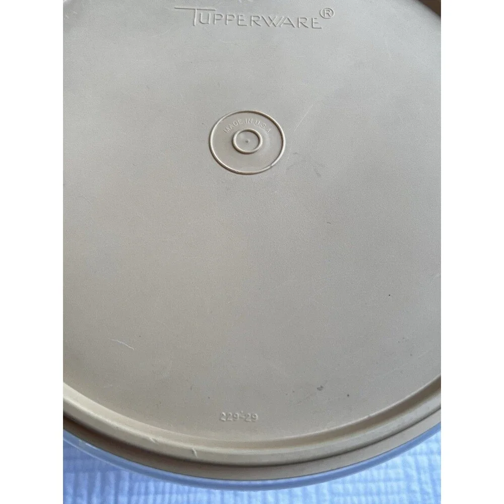 Vintage Tupperware 3 Pc Canister Set Almond Lids White Made in USA